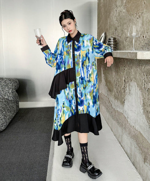 Marble Print Dress